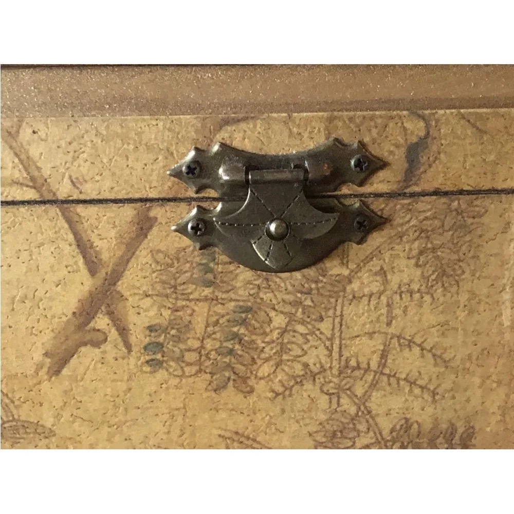 Mikasa Covered Wooden Hinged Box Floral Trinket Letter Folk Art 7